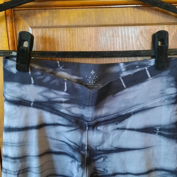 Nux black gray tie dye full length activewear workout yoga leggings - Picture 5 of 10